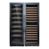 KingsBottle 24 Built-in Upright Wine & Beverage Cooler Combo with Borderless Black Glass Door