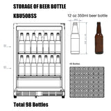 KingsBottle 24 Inch Built-In Beverage Cooler Fridge with Energy Efficient Compressor