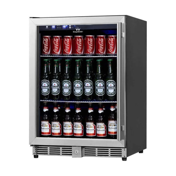 KingsBottle 24 Inch Built-In Beverage Cooler Fridge with Energy Efficient Compressor