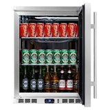 KingsBottle 24 Inch Built-in Undercounter Beer Beverage Cooler with Heated Glass Door