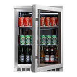 KingsBottle 24 Inch Built-in Undercounter Beer Beverage Cooler with Heated Glass Door