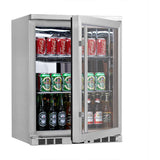 KingsBottle 24 Inch Built-in Undercounter Beer Beverage Cooler with Heated Glass Door