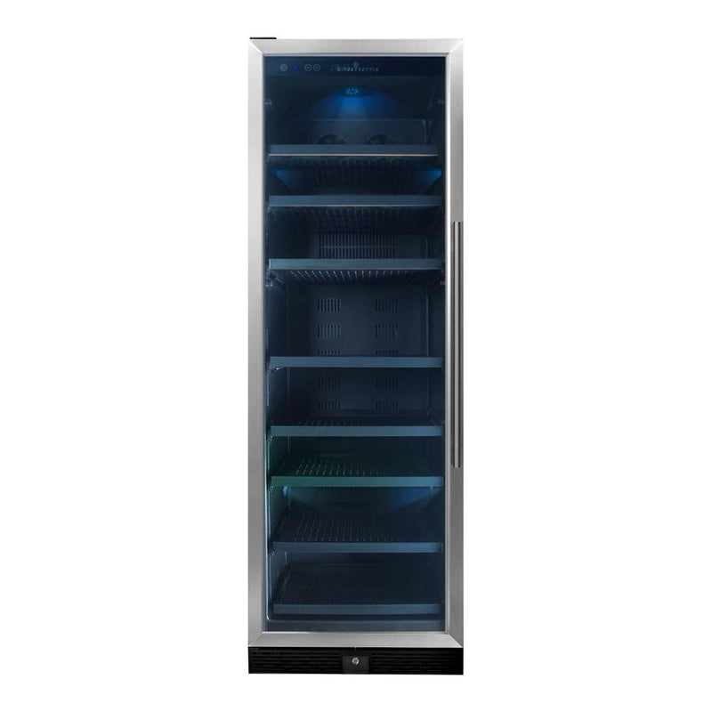 KingsBottle 24 Large Built-In Beverage Refrigerator With Clear Glass Door