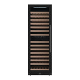 KingsBottle 24 Large Built-in/Freestanding Dual Zone Wine Cooler with Frameless Black Glass Door