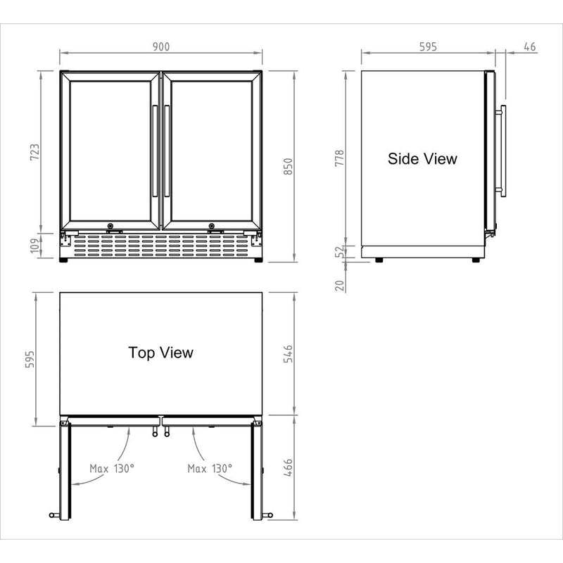 KingsBottle 36 Built-in Wine and Beverage Cooler with Low-E Glass Door