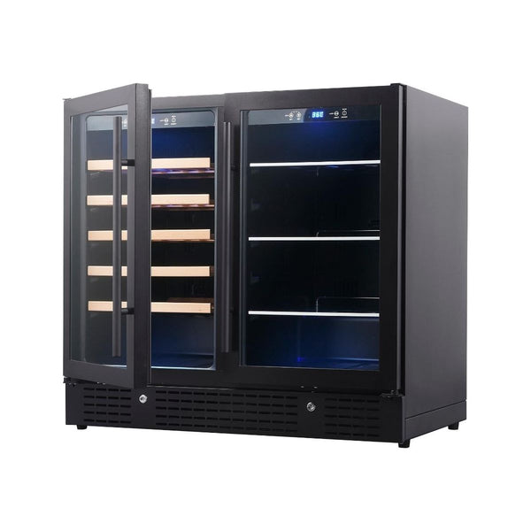 KingsBottle 36 Built-in Wine and Beverage Cooler with Low-E Glass Door