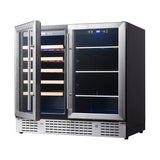 KingsBottle 36 Built-in Wine and Beverage Cooler with Low-E Glass Door