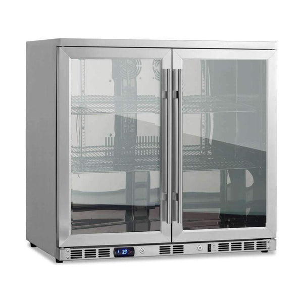 KingsBottle 36 Inch Built-In Beverage Refrigerator with Heating Glass