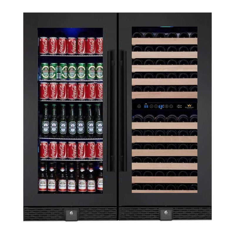 KingsBottle 48 Built-In Triple Zone Wine And Beverage Fridge Center KBU100BW3-FG