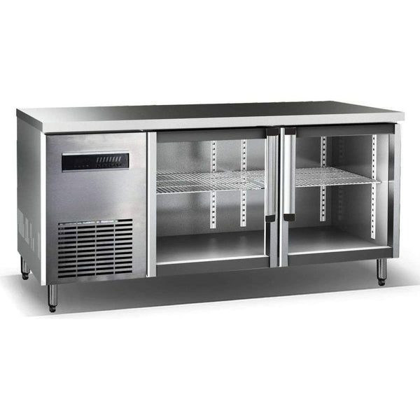 KingsBottle 59 Free Standing Back Bar Cooler with Double Glass Doors and Energy-Saving Features