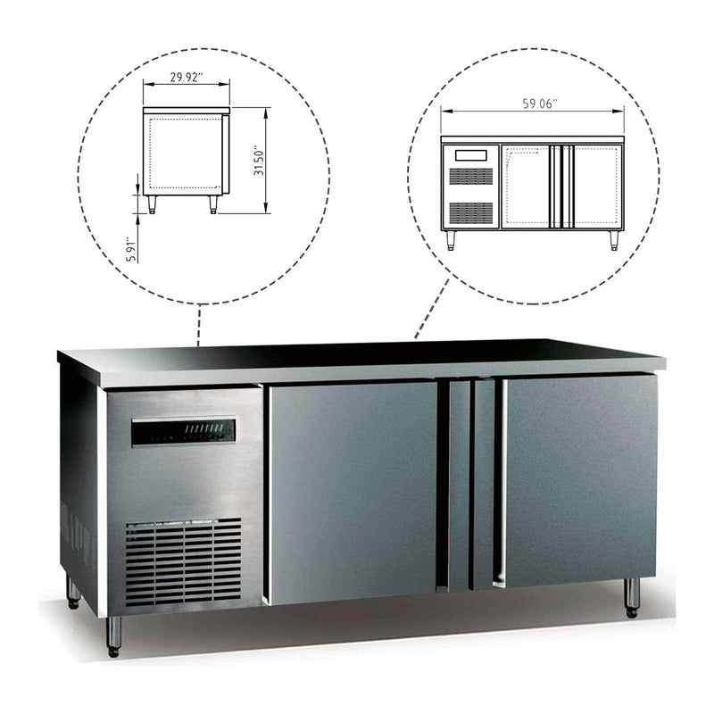 KingsBottle 59 Two Stainless Steel Door Back Bar Cooler