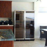 KingsBottle 72 Built-In/Freestanding Triple Zone Beverage and Wine Cooler With Glass Door