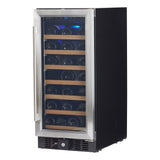 Smith & Hanks 15 Inch Under Counter Wine Cooler with UV Protected Glass Door and 34 Bottle Capacity