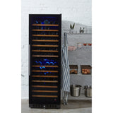 Smith & Hanks 166 Bottle Black Glass Dual Zone Wine Refrigerator