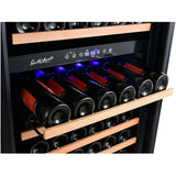 Smith & Hanks 166 Bottle Black Glass Dual Zone Wine Refrigerator