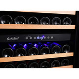 Smith & Hanks 166-Bottle Built-In/Freestanding Dual Zone Wine Cooler with Smoked Back Glass SD 166