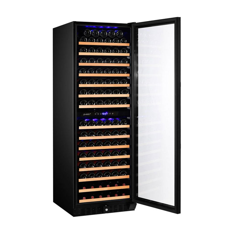 Smith & Hanks 166-Bottle Built-In/Freestanding Dual Zone Wine Cooler with Smoked Back Glass SD 166