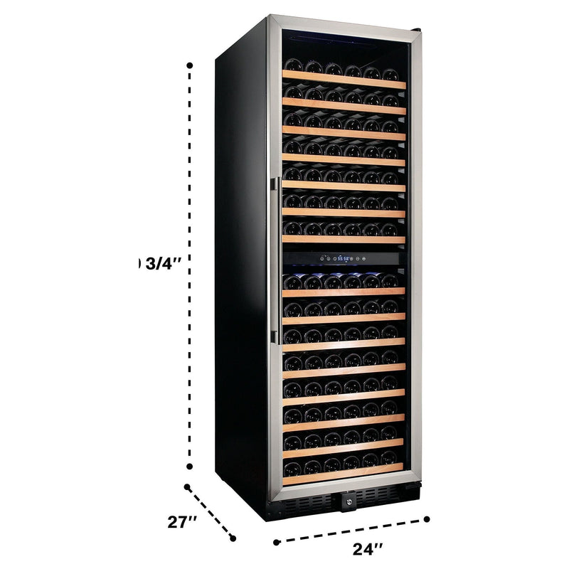 Smith & Hanks 24 166 Bottle Stainless Steel Built-In/Freestanding Dual Zone Wine Refrigerator