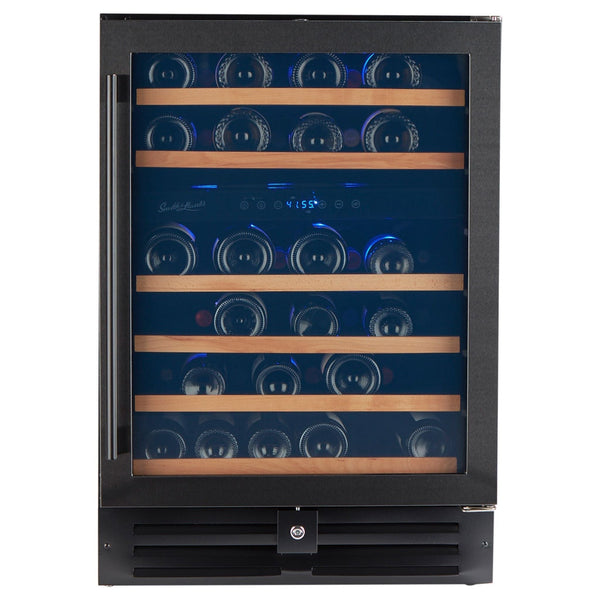 Smith & Hanks 24 46 Bottle Black Stainless Built-In Dual Zone Wine Cooler