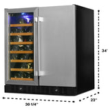 Smith & Hanks 24 Built-In Dual Zone Wine and Beverage Center with Locking Door