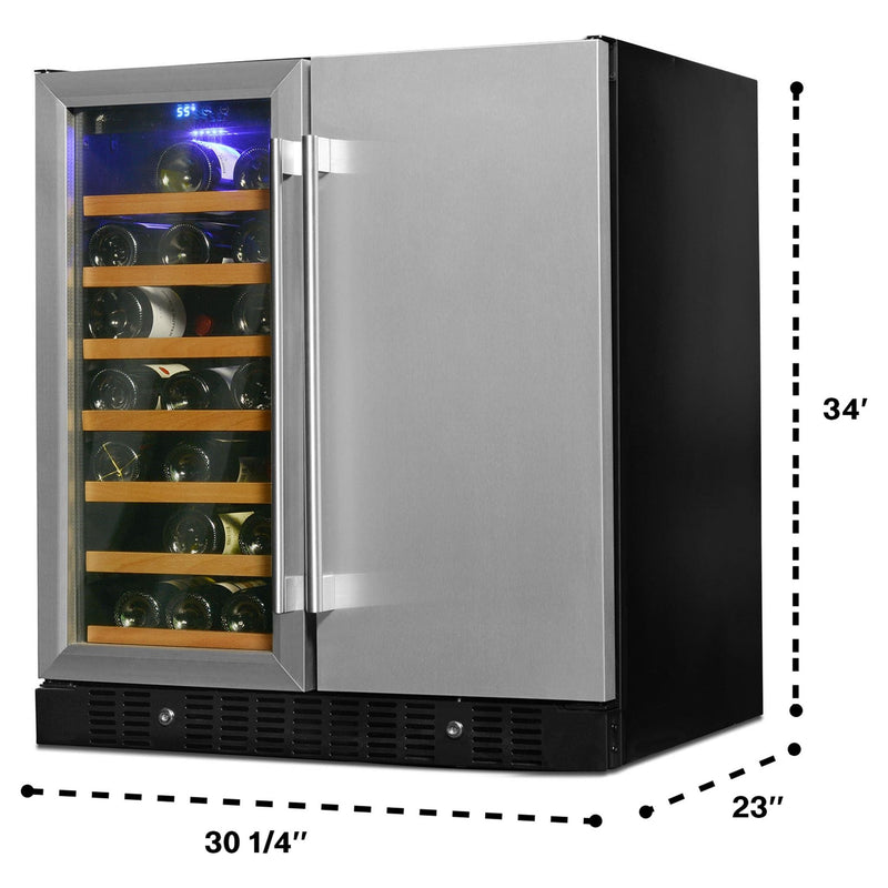 Smith & Hanks 24 Built-In Dual Zone Wine and Beverage Center with Locking Door