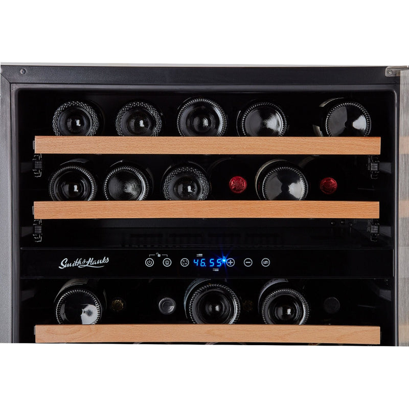 Smith & Hanks 24 Dual Zone Built-In Under Counter Wine Cooler with Whisper Quiet Operation and UV Protection