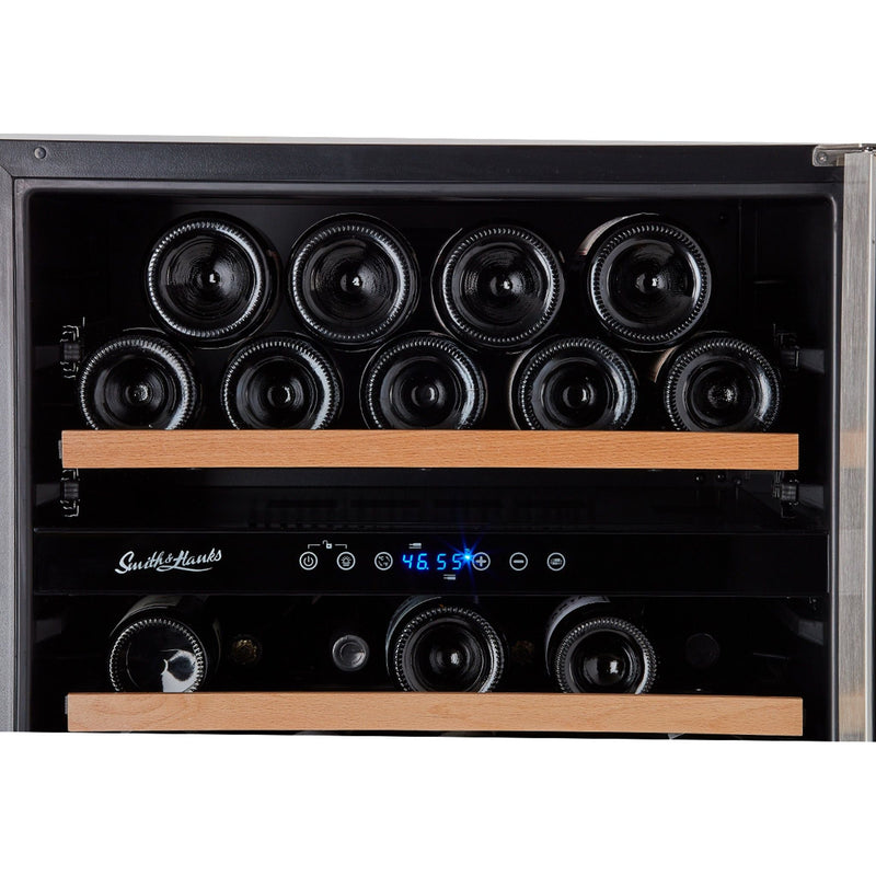 Smith & Hanks 24 Dual Zone Built-In Under Counter Wine Cooler with Whisper Quiet Operation and UV Protection