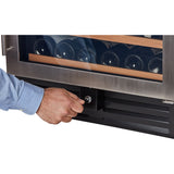 Smith & Hanks 24 Dual Zone Built-In Under Counter Wine Cooler with Whisper Quiet Operation and UV Protection