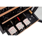 Smith & Hanks 24 Dual Zone Built-In Under Counter Wine Cooler with Whisper Quiet Operation and UV Protection