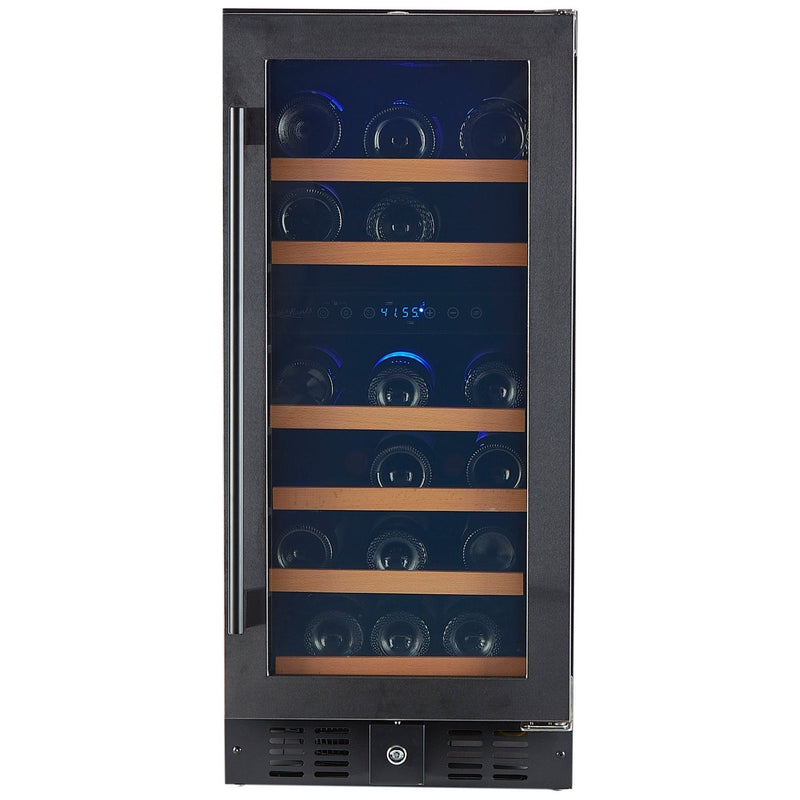 Smith & Hanks 32 Built-in Dual Zone Wine Cooler In Black Stainless Steel with UV Protection and Locking Door