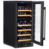 Smith & Hanks 32 Built-in Dual Zone Wine Cooler In Black Stainless Steel with UV Protection and Locking Door