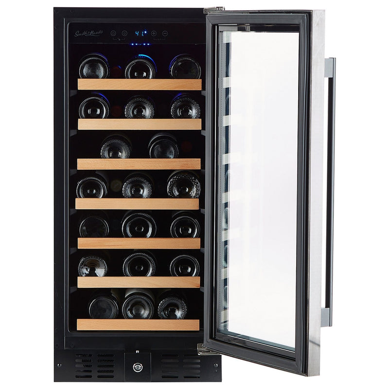 Smith & Hanks 34 Bottle Black Stainless Built-In Under Counter Wine Cooler