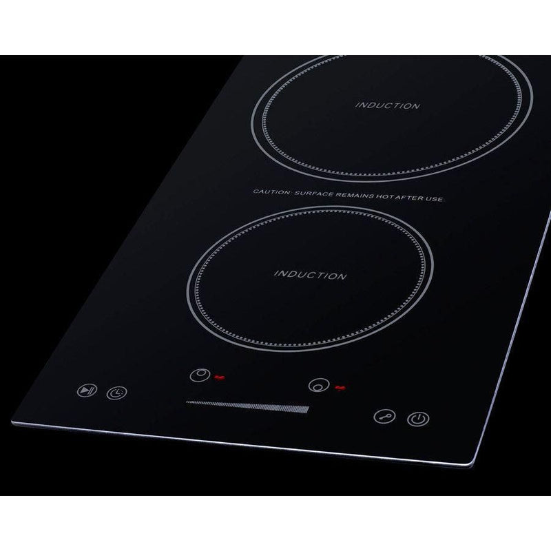 Summit 12 in. Wide 115V 2-Zone Induction Cooktop, Cord Included with 2 Elements, Hot Surface Indicator, ADA Compliant, Induction Technology, Child Lock - SINC2B115