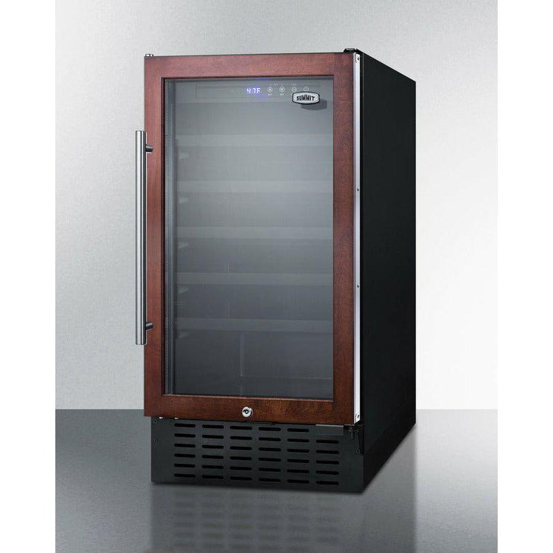 Summit 18 in. Wide Built-In Wine Cellar with 34 Bottle Capacity, Right Hinge, Glass Door, With Lock, 5 Extension Wine Racks, Digital Control, LED Light, Compressor Cooling, ETL Approved - SWC1840B