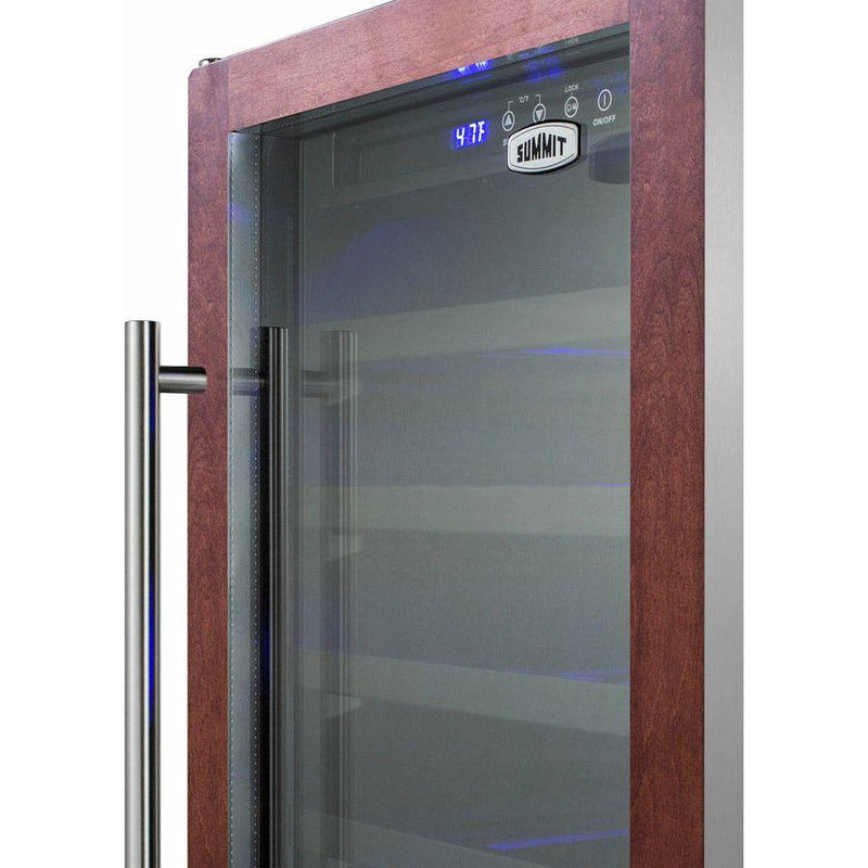 Summit 18 in. Wide Built-In Wine Cellar with 34 Bottle Capacity, Right Hinge, Glass Door, With Lock, 5 Extension Wine Racks, Digital Control, LED Light, Compressor Cooling, ETL Approved - SWC1840B