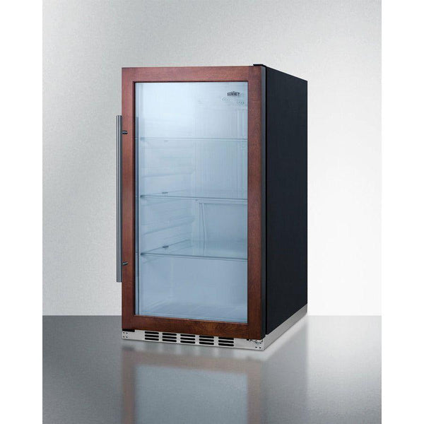 Summit 19 in. Shallow Depth Indoor/Outdoor Beverage Cooler with 3.13 cu. ft. Capacity Lock, 3 Shelves , Adjustable Glass Shelves, LED Lighting, Digital Thermostat, Factory Installed Lock, CFC Free, Commercially Approved - SPR489OS