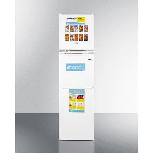 Summit 19 in. Wide Allergy-Free Refrigerator/General Purpose Refrigerator-Freezer Combination - AZRF7W