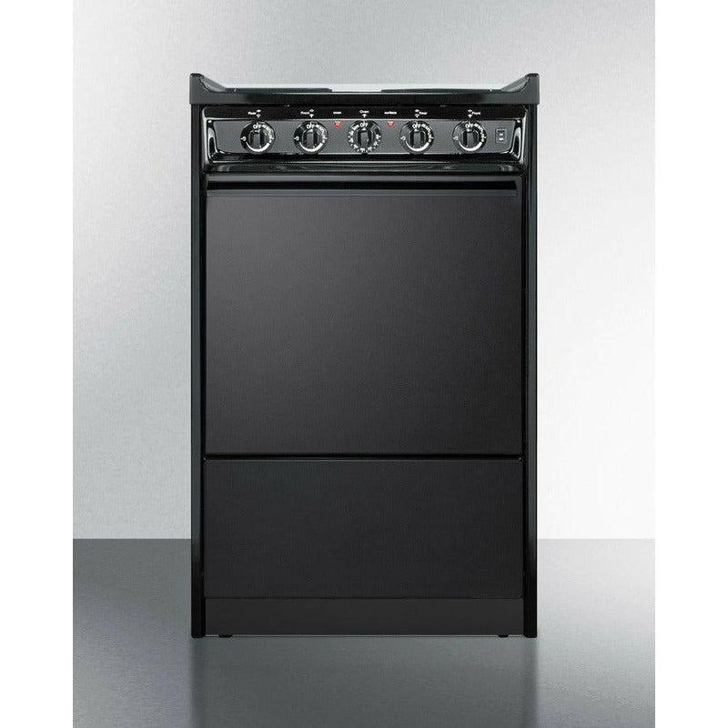 Summit 20 in. Wide Electric Coil Range with 4 Elements, 2.46 cu. ft. Total Oven Capacity, Storage Drawer, ADA Compliant, Storage Drawer - TEM110CR