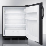 Summit 24 in. Counter Depth Compact Refrigerator with 5.5 cu. ft. Capacity, 3 Glass Shelves, Right Hinge with Reversible Doors, Crisper Drawer, Automatic Defrost Adjustable Glass Shelves - FF6BK7