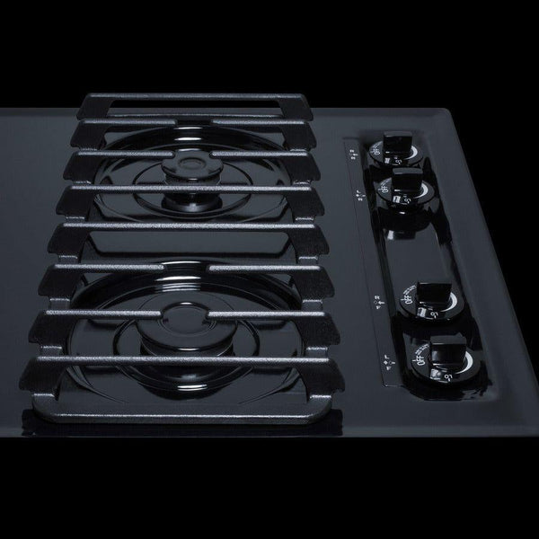 Summit 24 in. Wide 4-Burner Gas Cooktop with 4 Sealed Burners, Cast Iron Grates, Porcelainized Cooking Surface - TTL033S