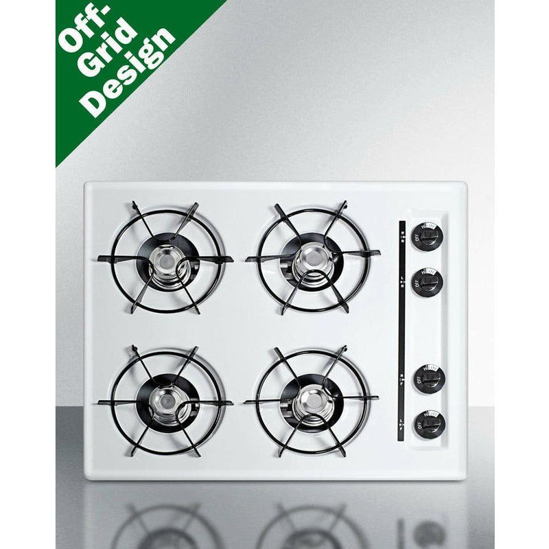 Summit 24 in. Wide 4-Burner Propane Gas Cooktop, Battery Start with 4 Open Burners, Battery Start Ignition - WLL03P