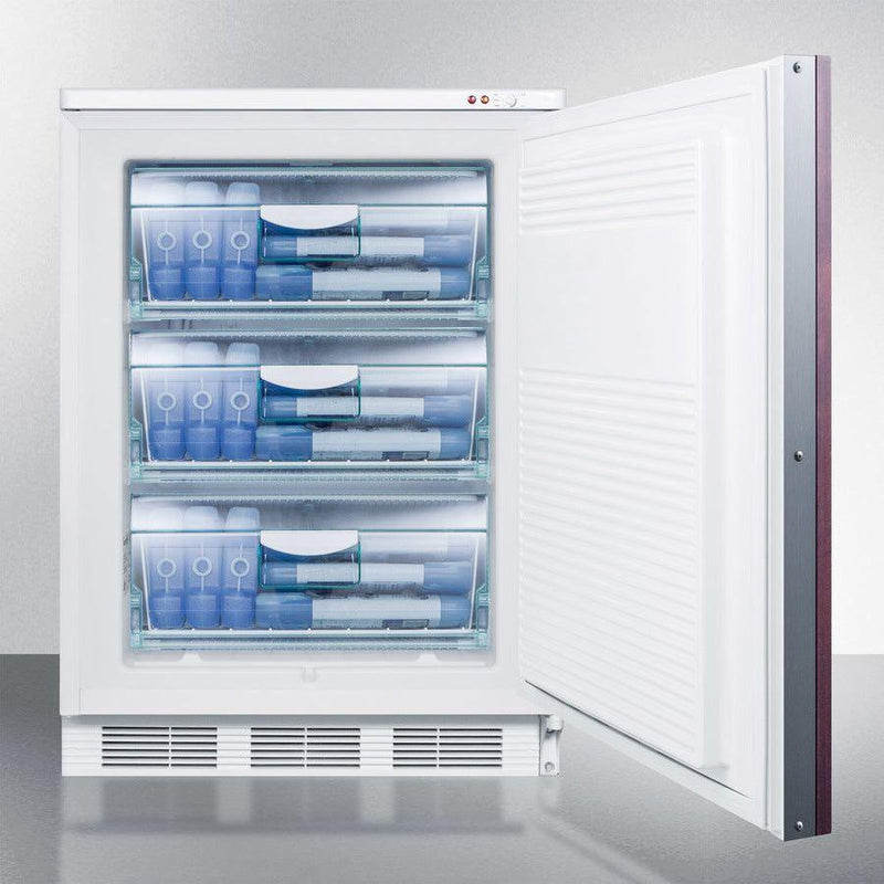 Summit 24 In. Wide Built-In All-Freezer (Panel Not Included) with 3.5 cu. ft. Capacity, Right Hinge, Manual Defrost, Approved for Medical Use, Adjustable Thermostat - VT65ML7BI