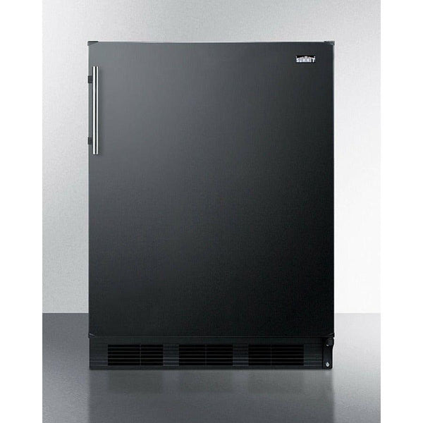 Summit 24 in. Wide Refrigerator-Freezer, ADA Compliant with 5.1 cu. ft. Capacity, 2 Glass Shelves, Right Hinge, Crisper Drawer, Cycle Defrost, ADA Compliant, Adjustable Glass Shelves, Adjustable Thermostat - CT663BKADA