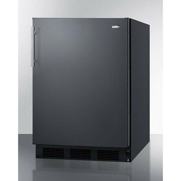 Summit 24 in. Wide Refrigerator-Freezer, ADA Compliant with 5.1 cu. ft. Capacity, 2 Glass Shelves, Right Hinge, Crisper Drawer, Cycle Defrost, ADA Compliant, Adjustable Glass Shelves, Adjustable Thermostat - CT663BKADA