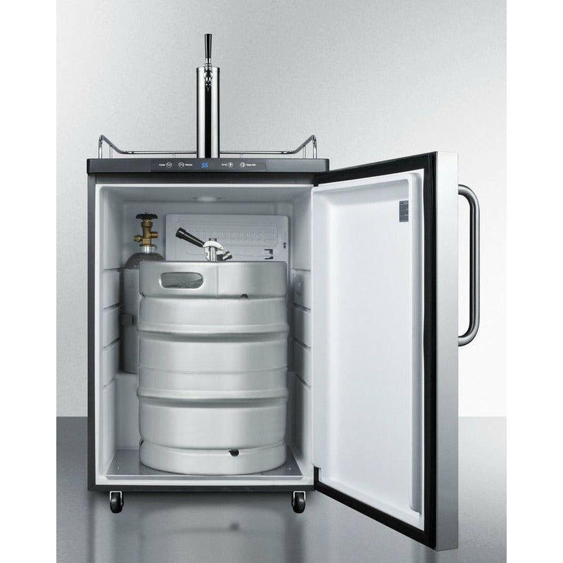 Summit 24 in. with 5.6 cu. ft. Capacity, Automatic Defrost, Digital Thermostat Wide Kegerator - SBC635M7SS