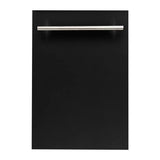 ZLINE 18 in. Top Control Dishwasher In Black Matte Stainless Steel Tub and Modern Style Handle DW-BLM-H-18