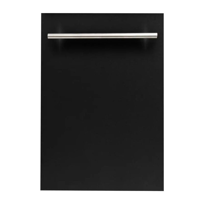 ZLINE 18 in. Top Control Dishwasher In Black Matte Stainless Steel Tub and Modern Style Handle DW-BLM-H-18