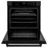 ZLINE 30 in. Professional True Convection Single Wall Oven with Air Fry and Self Clean in Black Stainless Steel WASB-30