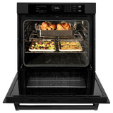 ZLINE 30 in. Professional True Convection Single Wall Oven with Air Fry and Self Clean in Black Stainless Steel WASB-30